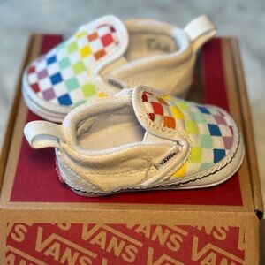 Like new infant slip on crib Vans. Size 1